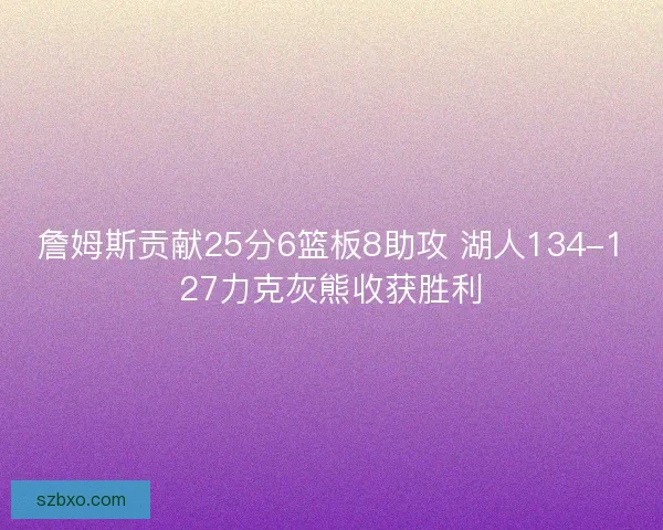 詹姆斯贡献25分6篮板8助攻 湖人134-127力克灰熊收获胜利