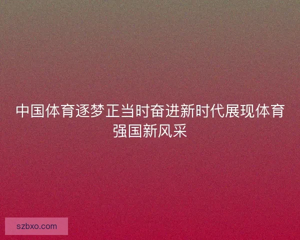 中国体育逐梦正当时奋进新时代展现体育强国新风采